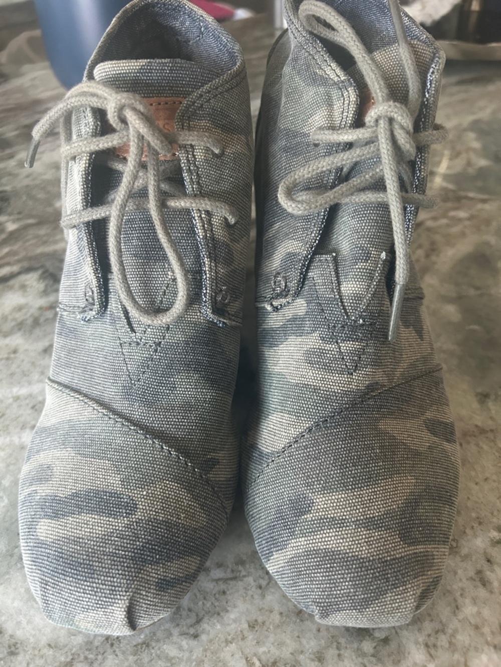 Toms Women's Gray Camouflage Ankle Booties